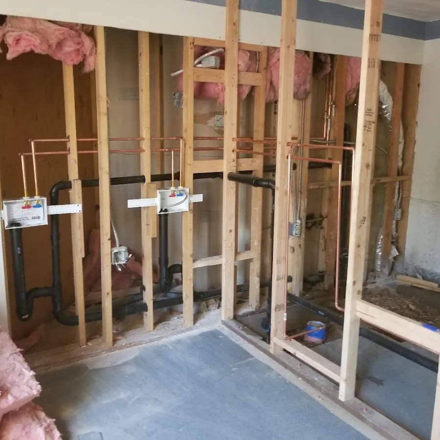 Copper pipe rough-in and plumbing installation in Swatara